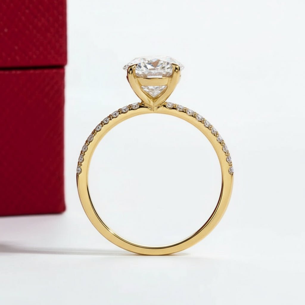 Rui 3.24 Carats Moissanite Solid 14k White or Yellow Gold Engagement Ring