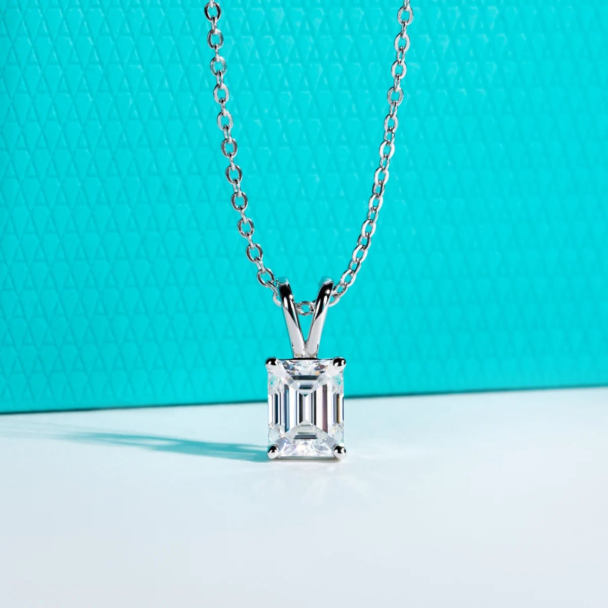 Beatrice 2 to 5 Carats Silver Emerald Pendant