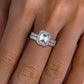 Bao 3.70 Carats Silver Platinum Plated + Wedding Band