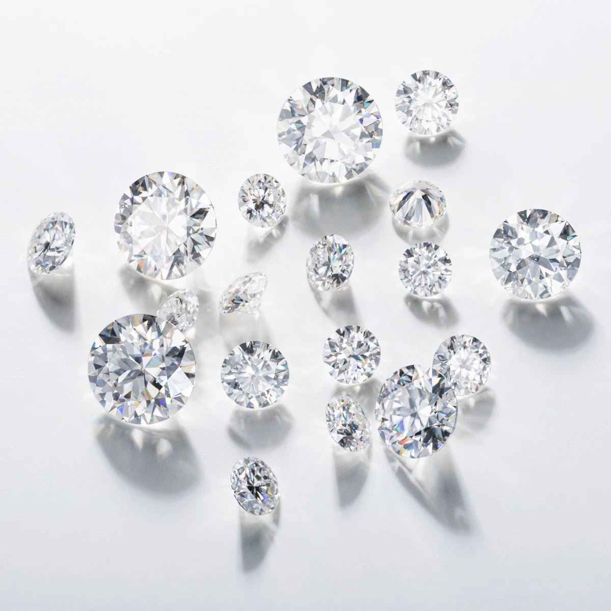 Loose Moissanite Rounds Size 0.1 Carat to 10 Carats