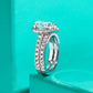 Celeste 3.70 Carats Silver Platinum Plated + Wedding Band