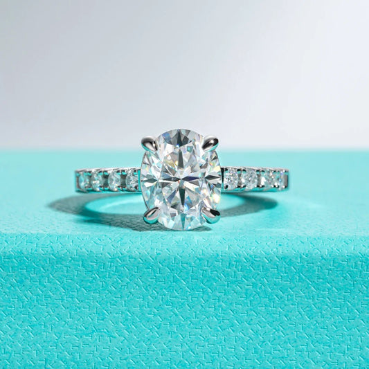 Chantel 3 Carats Silver Platinum Plated Engagement Ring