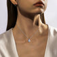 Evora 2 to 5 Carats Silver Oval Pendant