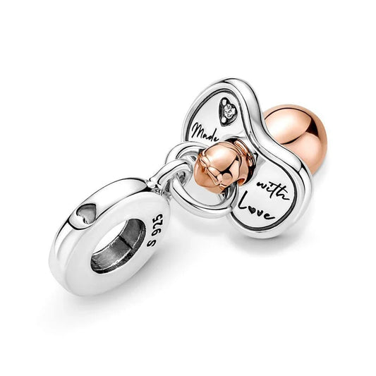 Two-tone Baby Pacifier Pendant Charm Fit Original Pandora Basic Bracelet DIY Women Celebration Jewelry Gift - Jessica Carlson