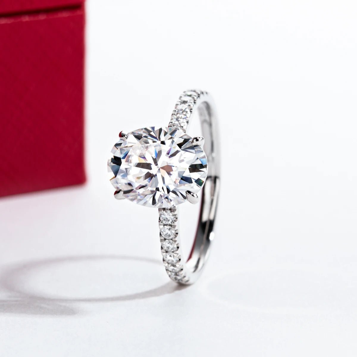 Rui 3.24 Carats Moissanite Solid 14k White or Yellow Gold Engagement Ring