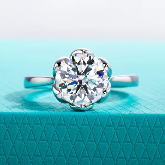 Daisy 3 Carats Moissanite Engagement Ring