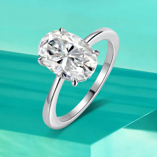 Cindy 4.5 Carats Moissanite 925 Sterling Silver Engagement Ring