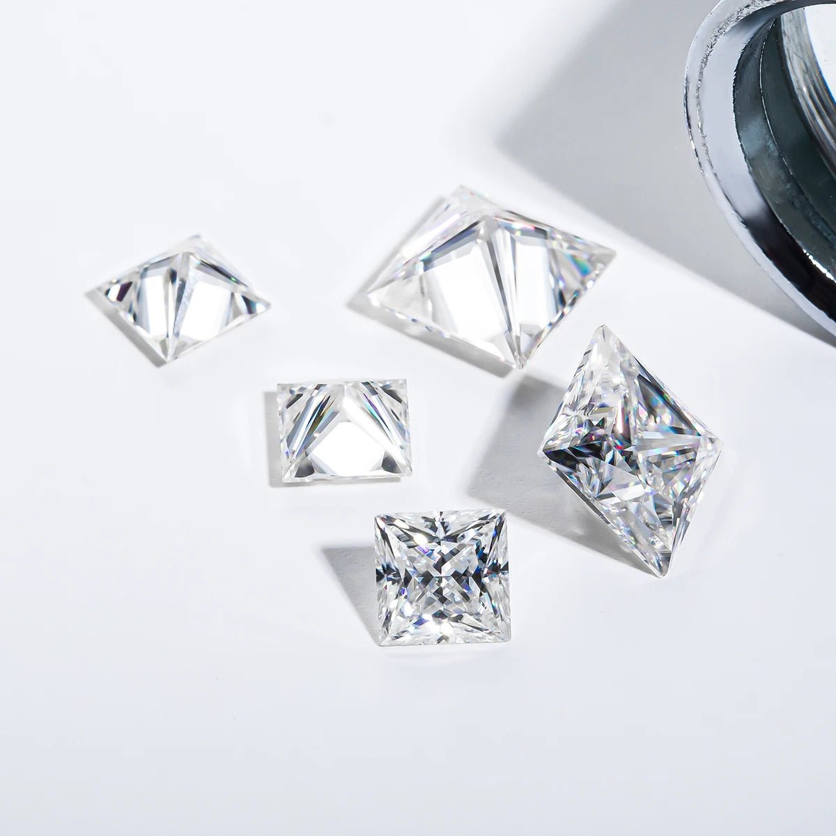 Loose Moissanites Princess 0.12 to 6 Carats