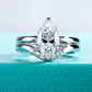 Soren 3.05 Carats Solid Silver Platinum Plated Engagement Ring + Wedding Band Set