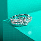 Deborah 3.61 Carats Solid Silver Platinum Plated Engagement Ring + Wedding Band Set