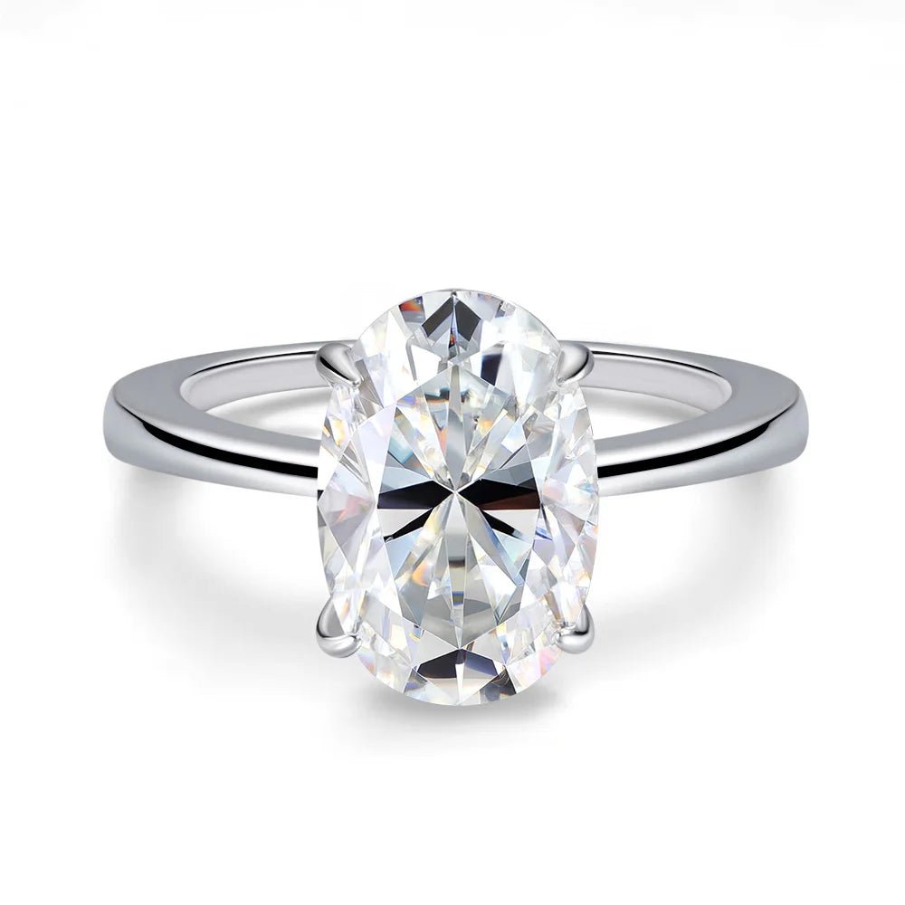 Cindy 4.5 Carats Moissanite 925 Sterling Silver Engagement Ring