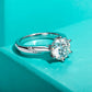 Priscilla 3 Carats Solid Silver 18k Gold Plated Engagement Ring