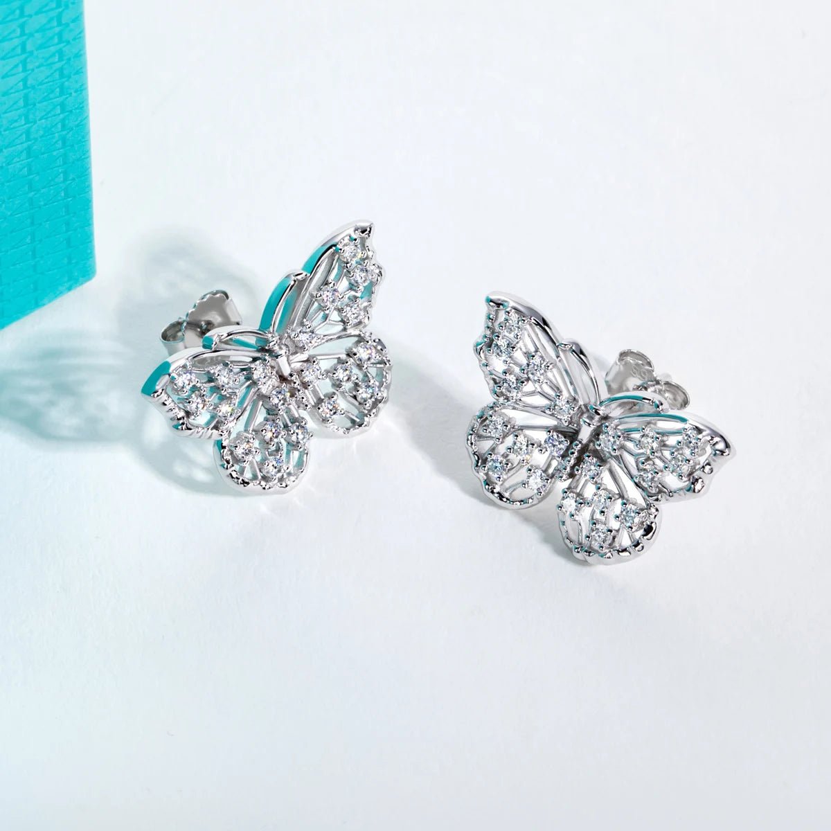 Butterfly 0.68 Carat 18k Gold Plated Stud Earrings