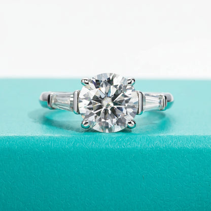 Stephanie 3.6 Carats Silver Platinum Plated Engagement Ring