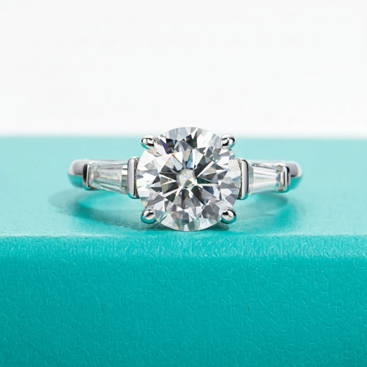 Stephanie 3.6 Carats Silver Platinum Plated Engagement Ring