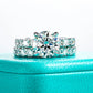 Susan 6.86 Carats Silver Platinum Plated + Wedding Band