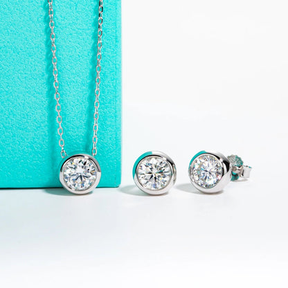 Odette 4 Carats Moissanite Solid Silver White or Yellow 18k Gold Plated Set