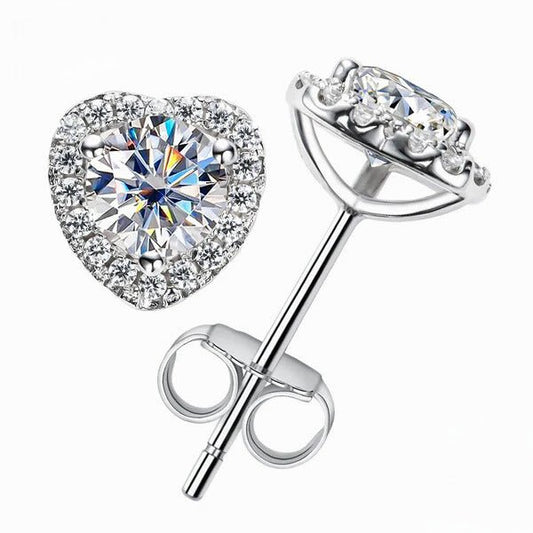 Heart Halo Earrings 1 Carat