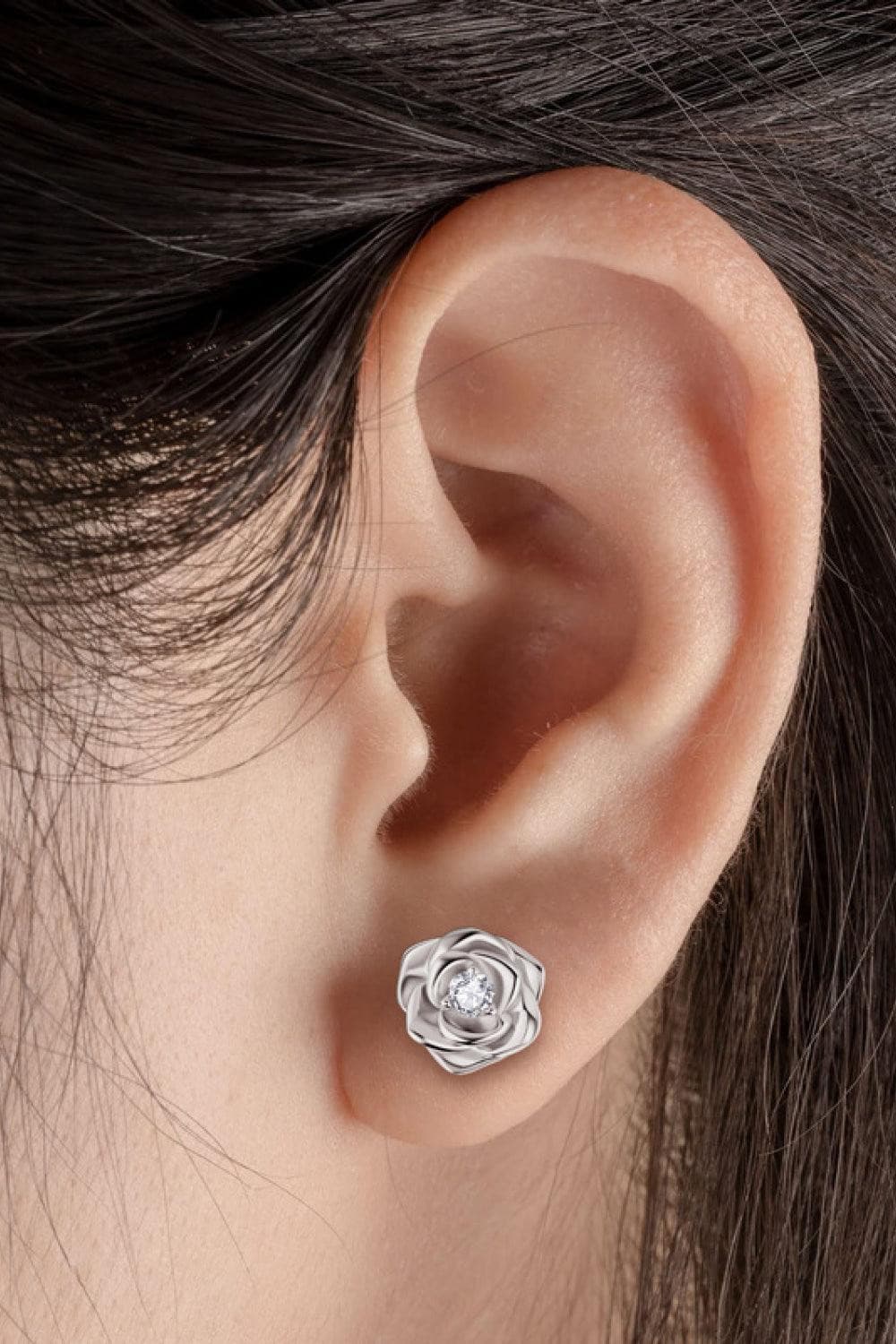 925 Sterling Silver Moissanite Flower Earrings - Jessica Carlson