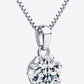 1 Carat Moissanite Pendant Platinum-Plated Sterling Silver 925 Flower Necklace - Jessica Carlson